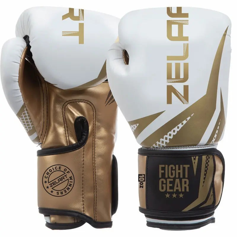 Boxhandschuhe Zelart AO-0866 Weiß-Gold (8-12oz)