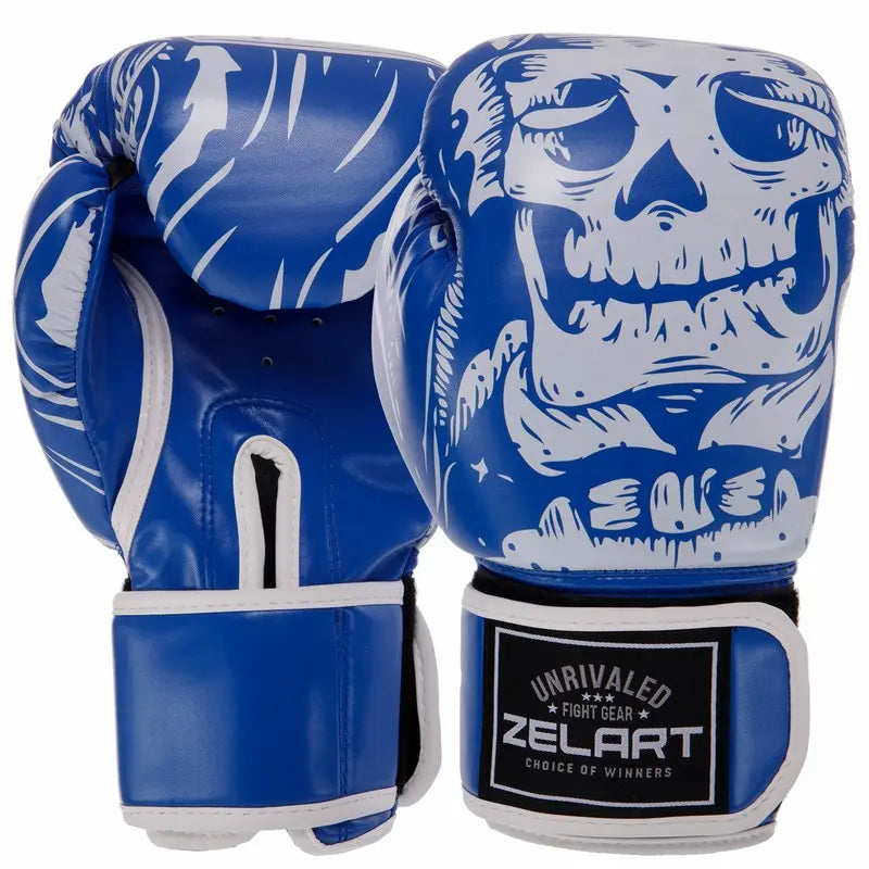 Boxhandschuhe Zelart AO-5493 Skull Blau (8-12 oz)
