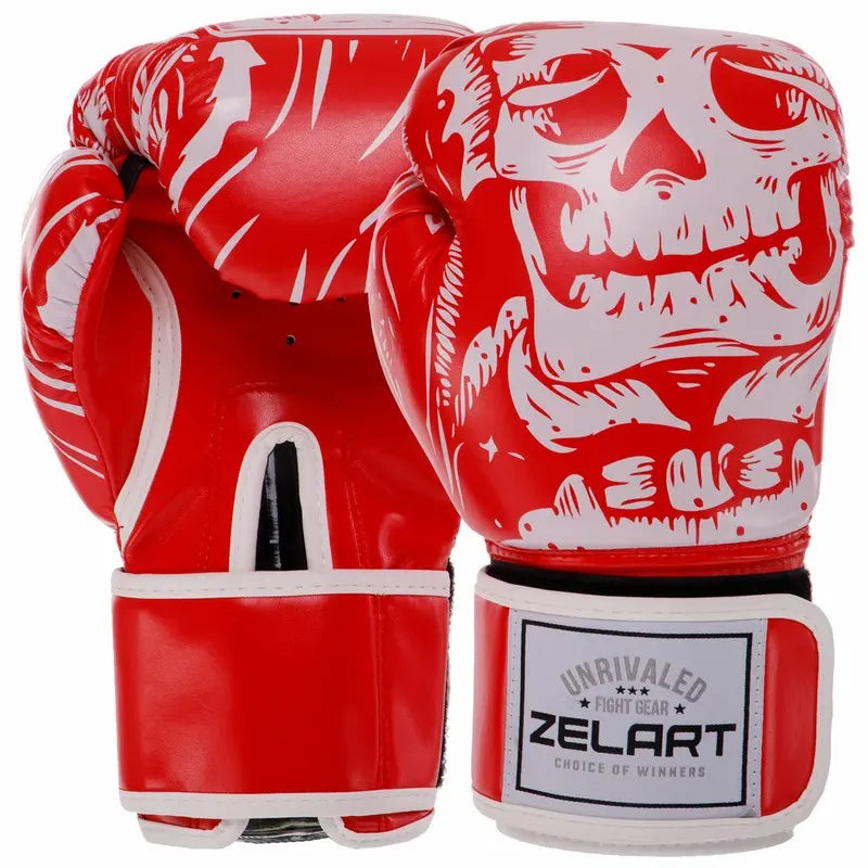 Boxhandschuhe Zelart AO-5493 Skull Rot (8-12 oz)