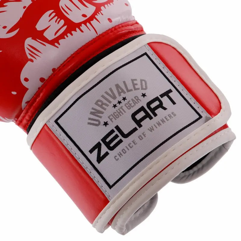 Boxhandschuhe Zelart AO-5493 Skull Rot (8-12 oz)