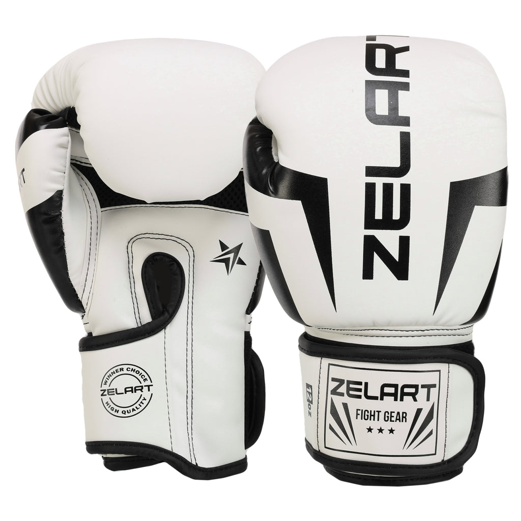 Boxerské rukavice Zelart AO-5698 biela (6-14 oz)
