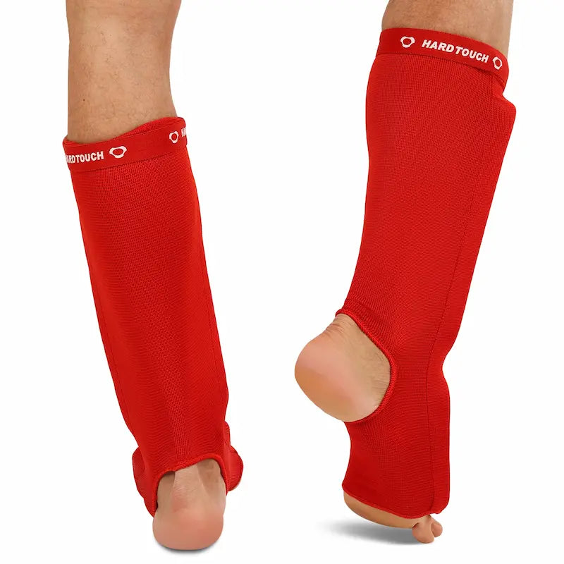 Chrániče holení a nártu Hard Touch AO-7569 červená – MMA kickbox Muay Thai